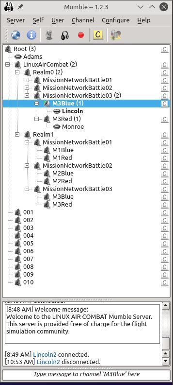 Mumble connected with LAC server