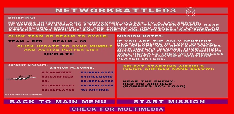 Mission Menu.