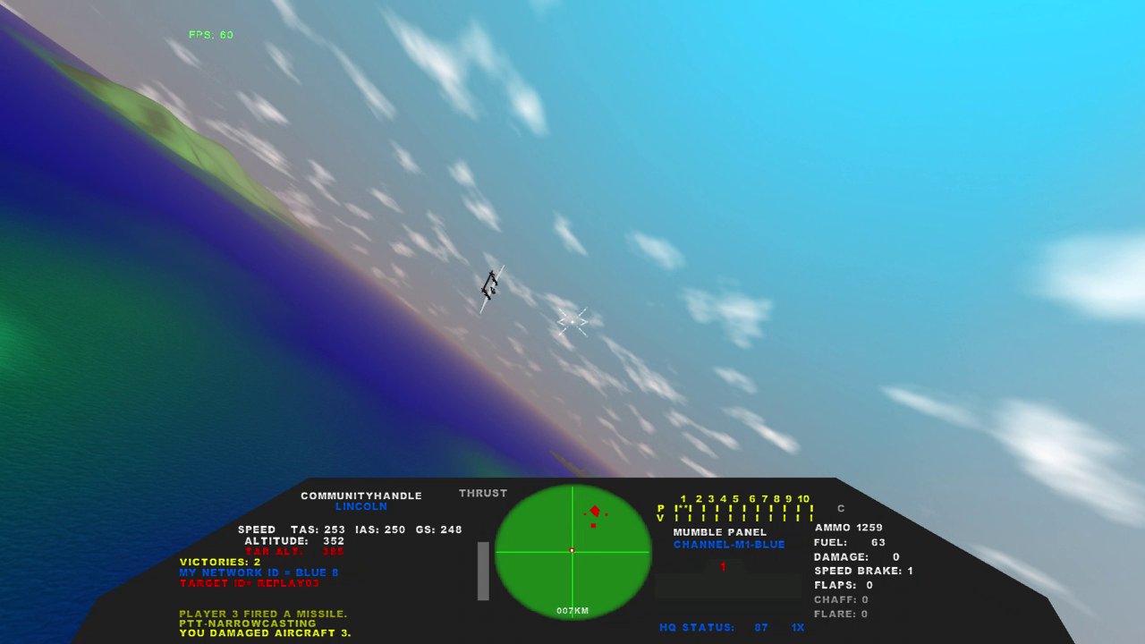 An unidentified aircraft visible nearby.