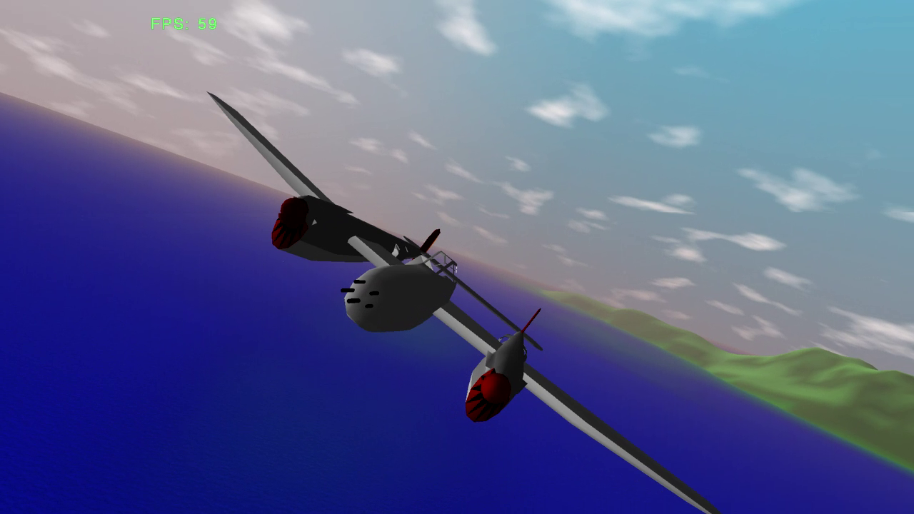 External view after rotating viewpoint near front of aircraft.